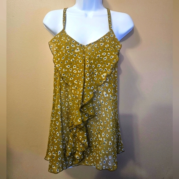 Mine Women's Size S Sheer Tank Top Blouse Adjustable Straps Chiffon Top - Picture 1 of 7